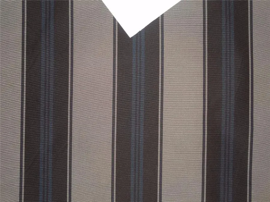 100% Silk Taffeta Fabric GREY/BLACK/BLUE COLOR stripes 54" wide Taf#S137