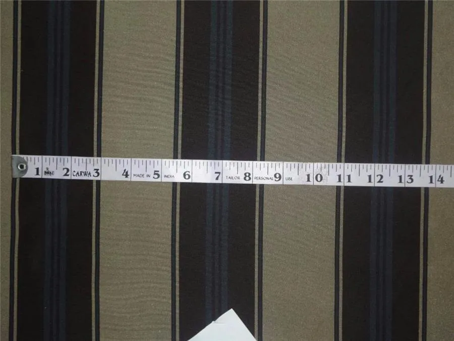 100% Silk Taffeta Fabric GREY/BLACK/BLUE COLOR stripes 54" wide Taf#S137