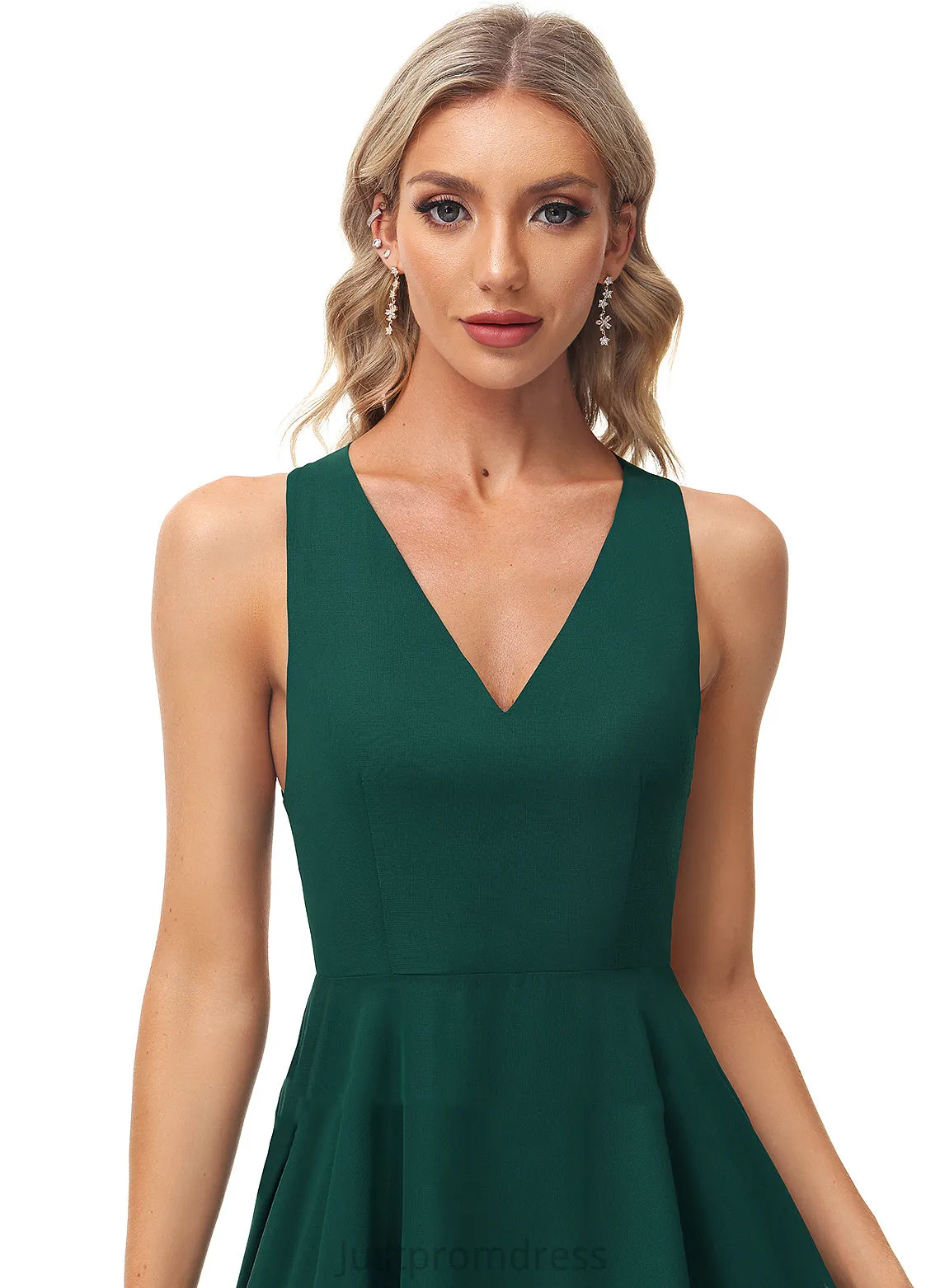 A-Line Chiffon Cocktail Kaylie Dress Knee-Length V-neck Cocktail Dresses