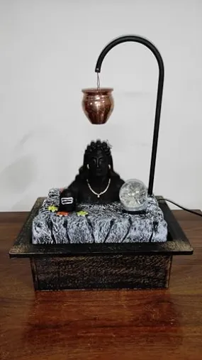Adiyogi Water Fountain for Home, 17 inches Lord Shiva Water Fountain for Gift, Home Decor, Office Decor, Showpiece, Center Table, Side Table, Tabletop