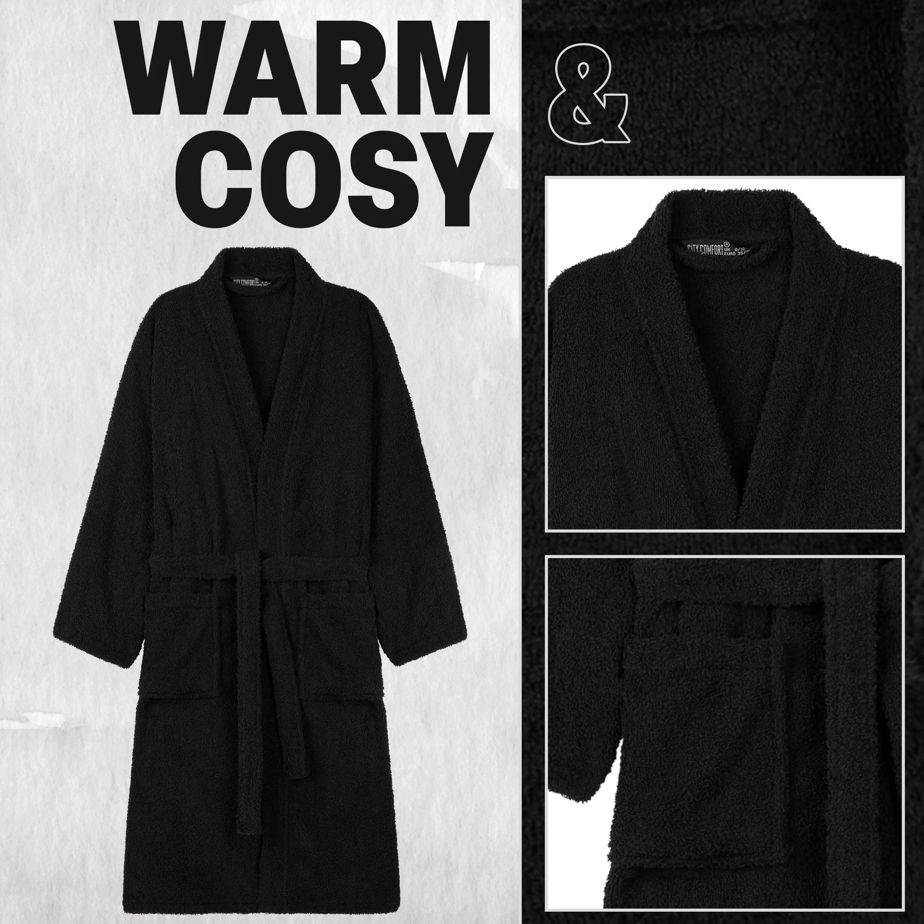 Bath Robes for Women - Absorbent Cotton Terry Towelling Bathrobe
