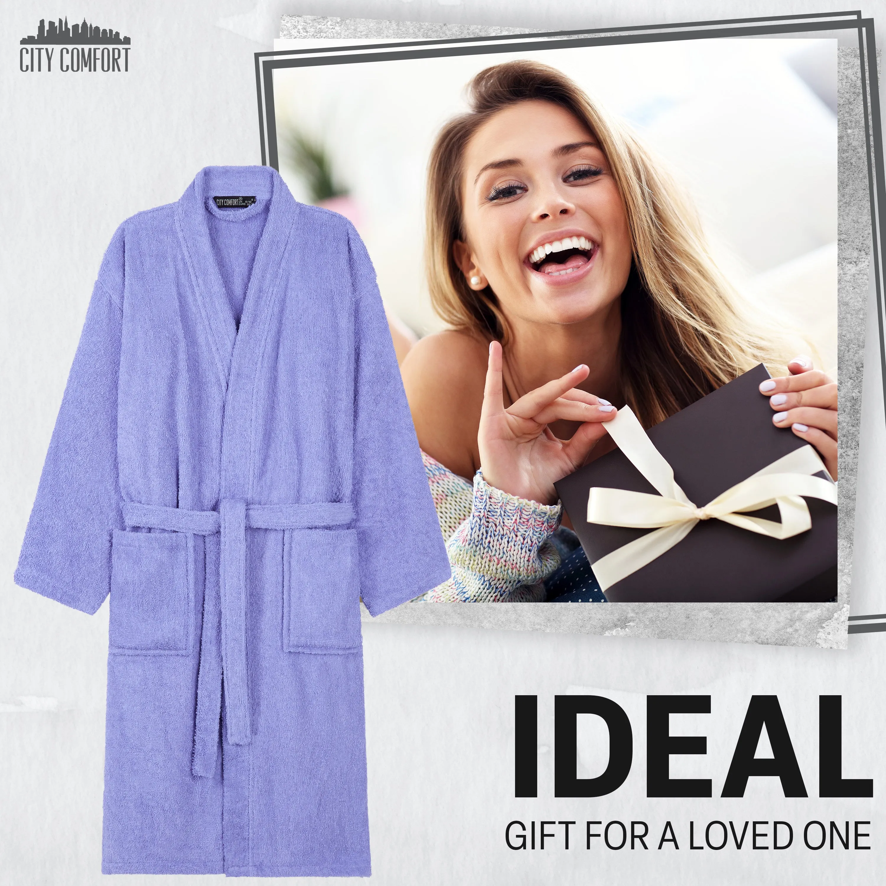 Bath Robes for Women - Absorbent Cotton Terry Towelling Bathrobe