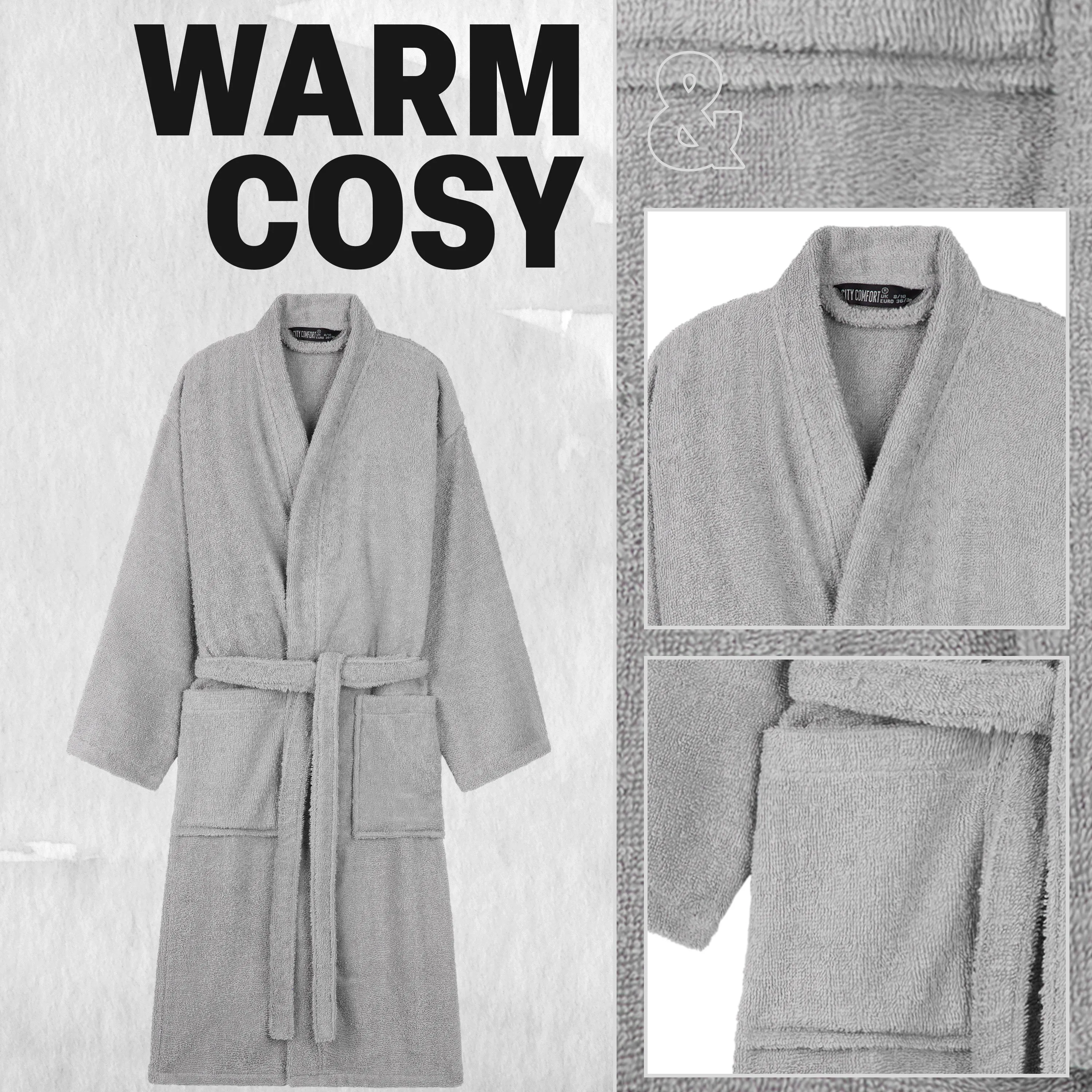 Bath Robes for Women - Absorbent Cotton Terry Towelling Bathrobe
