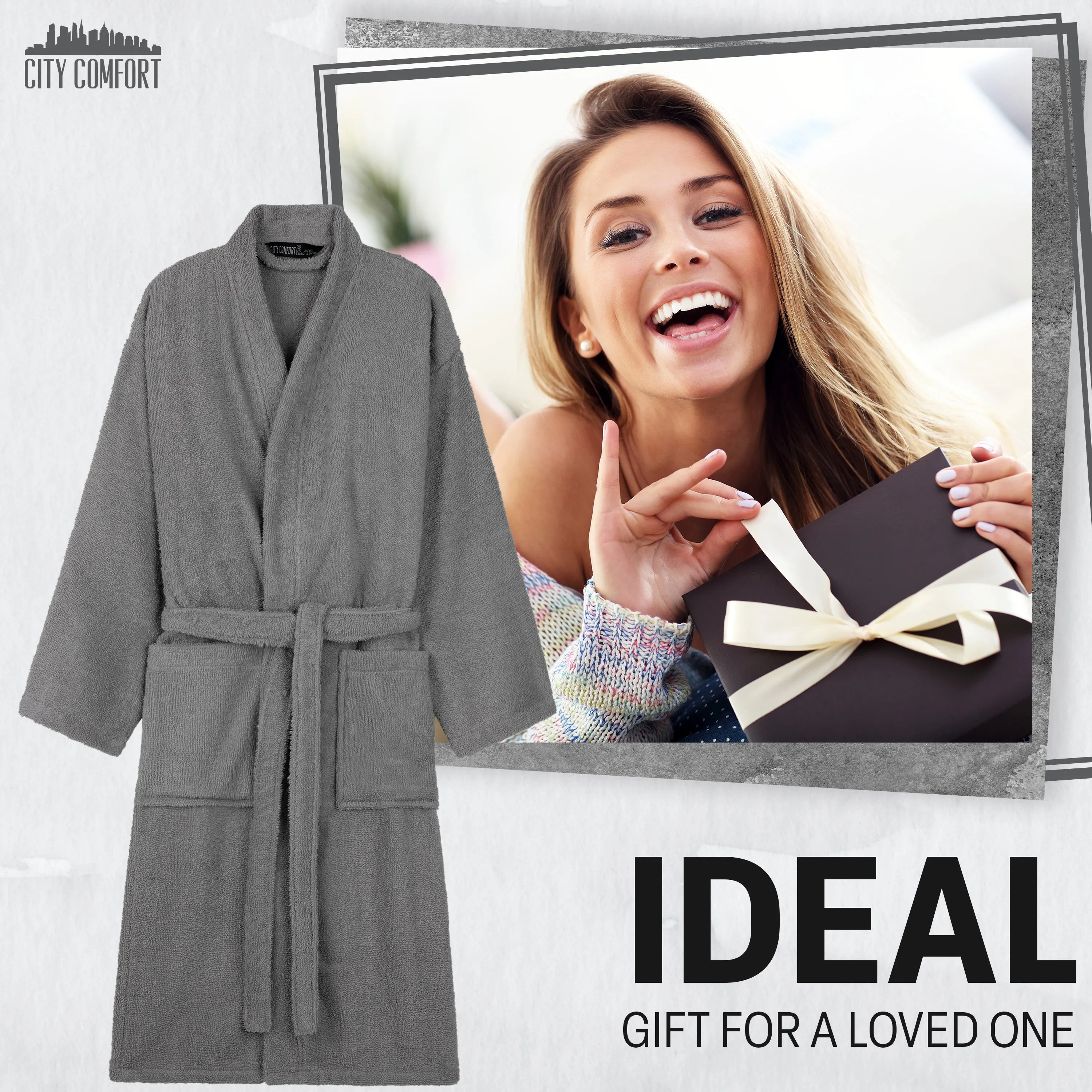 Bath Robes for Women - Absorbent Cotton Terry Towelling Bathrobe