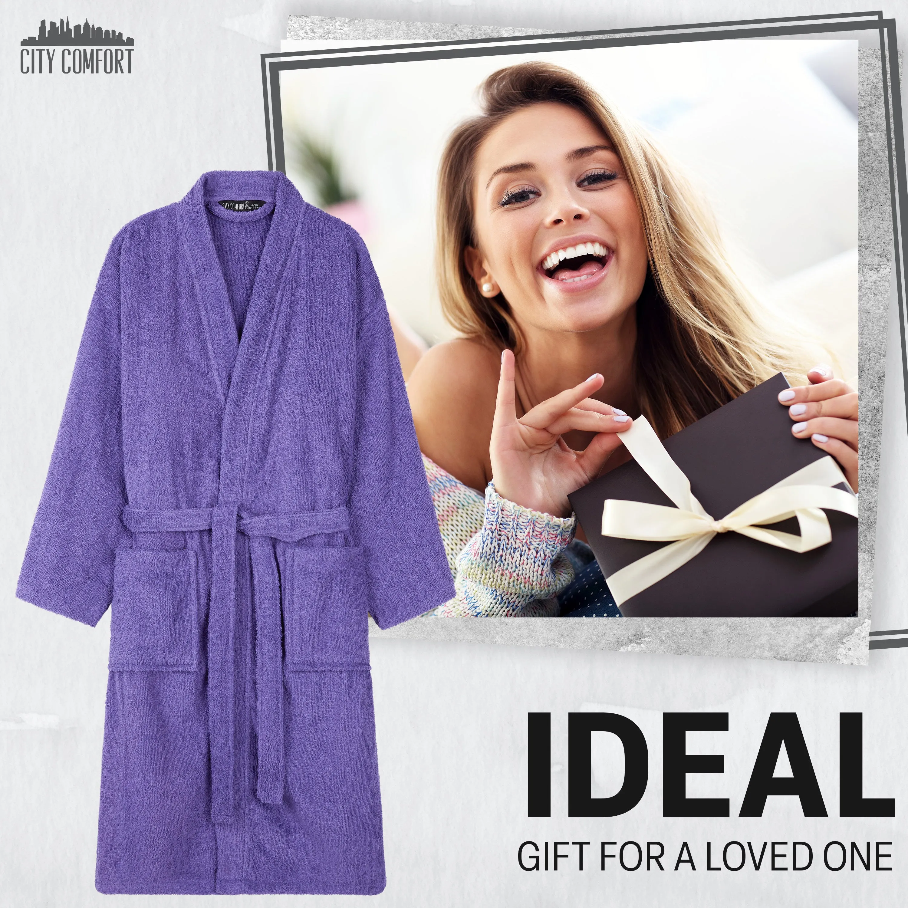 Bath Robes for Women - Absorbent Cotton Terry Towelling Bathrobe