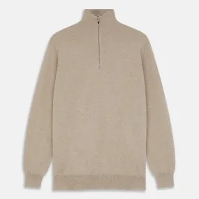 Beige Lennox Half-Zip Jumper