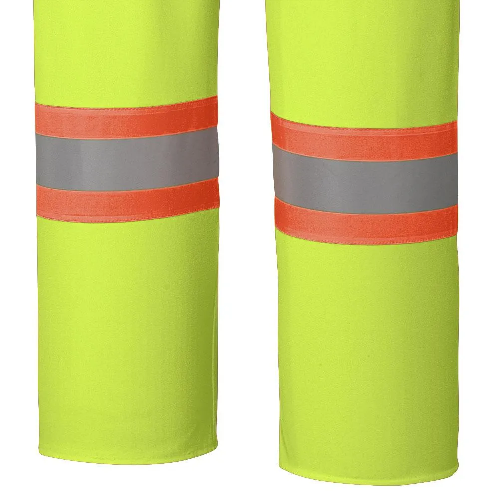 Bib Pants - Pioneer Hi-Viz Flame Resistant Waterproof Polyurethane Stretch Safety Bib Pants, 5893 / 5895 / 5895BK