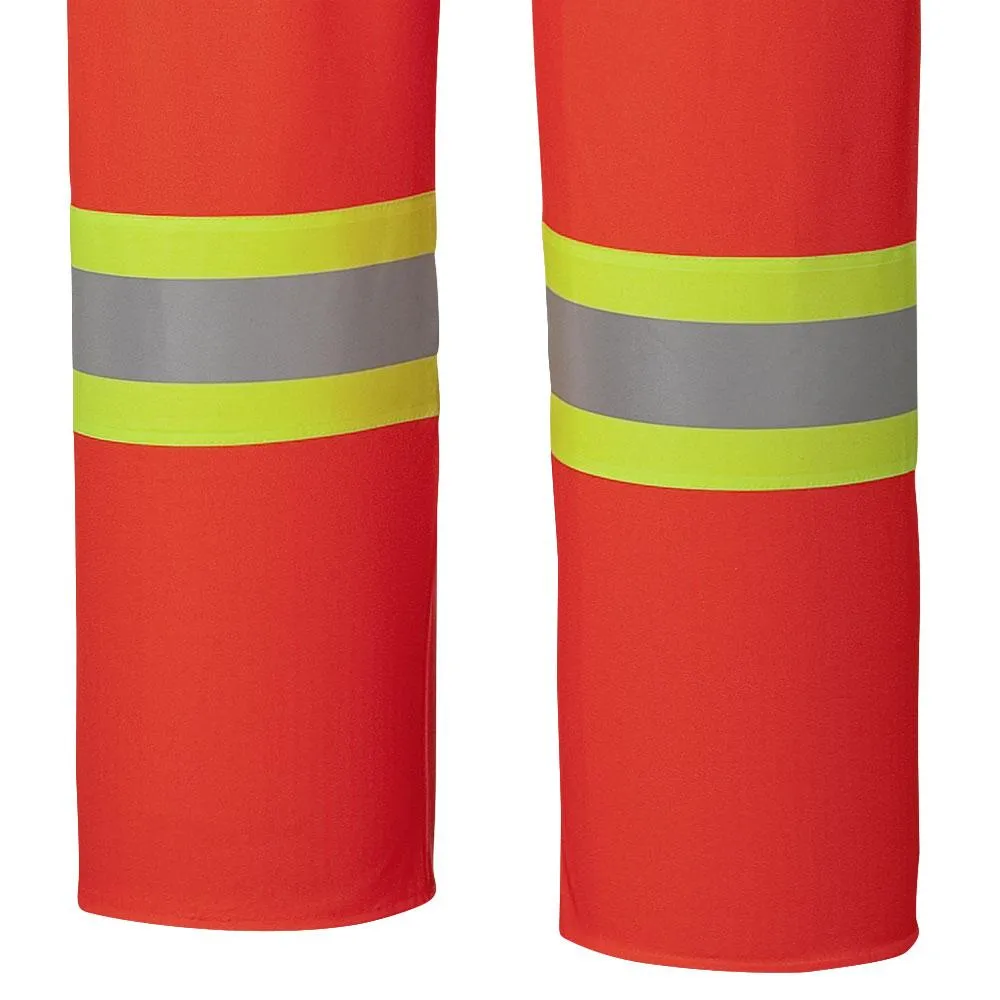 Bib Pants - Pioneer Hi-Viz Flame Resistant Waterproof Polyurethane Stretch Safety Bib Pants, 5893 / 5895 / 5895BK