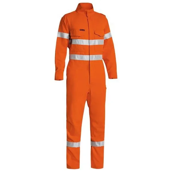 Bisley Tencate Tecasafe Taped Hi Vis FR Lightweight Engineered Coverall With Full Gusset Sleeve Cuff (BC8185T) (Clearance)