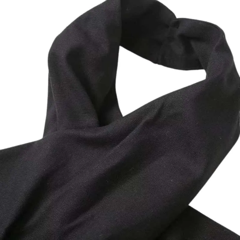 Black Linen Tassel Fringe Dress