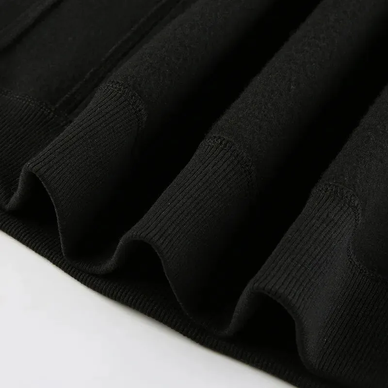 Black Oversized Stripe Spliced Long Sleeves Top