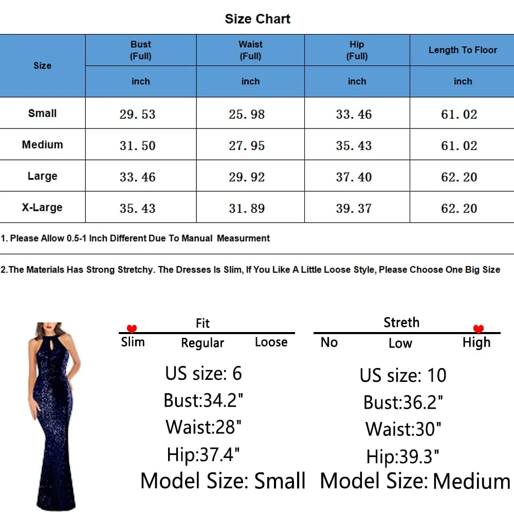 Black Women Evening Party Dress Sequin Sleeveless Dress Halter Neck Maxi Long Dress Formal Party Prom Gowns - A ARFAR