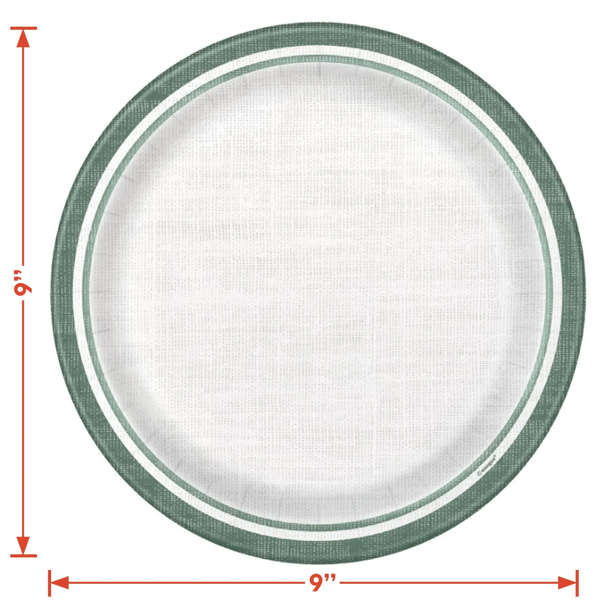 Botanical Garden Eucalyptus & Linen Paper Dinner Plates and Guest Napkins (Serves 16)