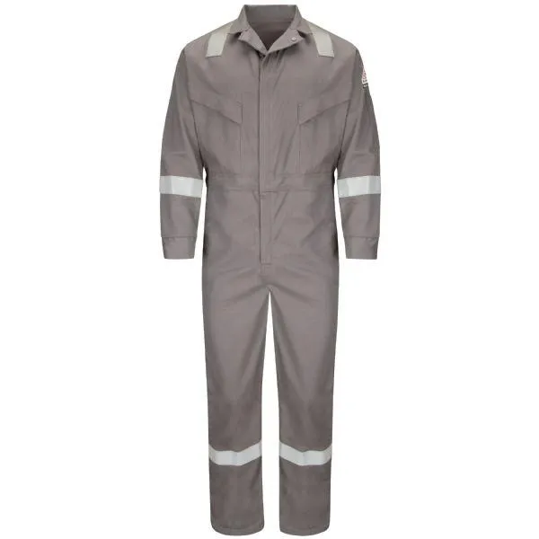 Bulwark Men's Long Deluxe Coverall With Reflective Trim - Excel Fr Comfortouch - 7 Oz.