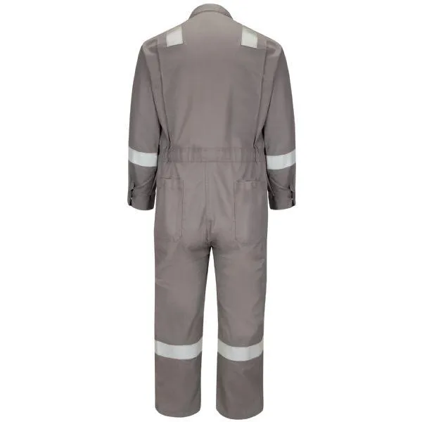 Bulwark Men's Long Deluxe Coverall With Reflective Trim - Excel Fr Comfortouch - 7 Oz.