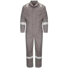 Bulwark Men's Long Deluxe Coverall With Reflective Trim - Excel Fr Comfortouch - 7 Oz.