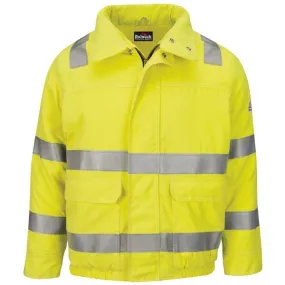 Bulwark Men's Long HI VIS Lined Bomber Jacket With Reflective Trim - Cooltouch2