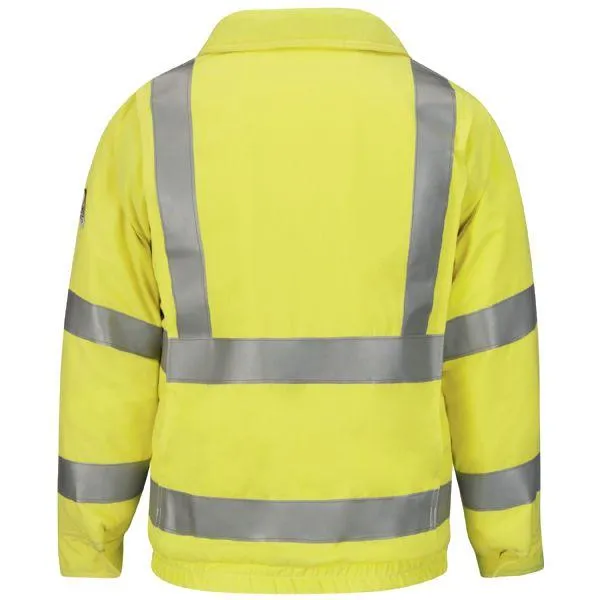 Bulwark Men's Long HI VIS Lined Bomber Jacket With Reflective Trim - Cooltouch2