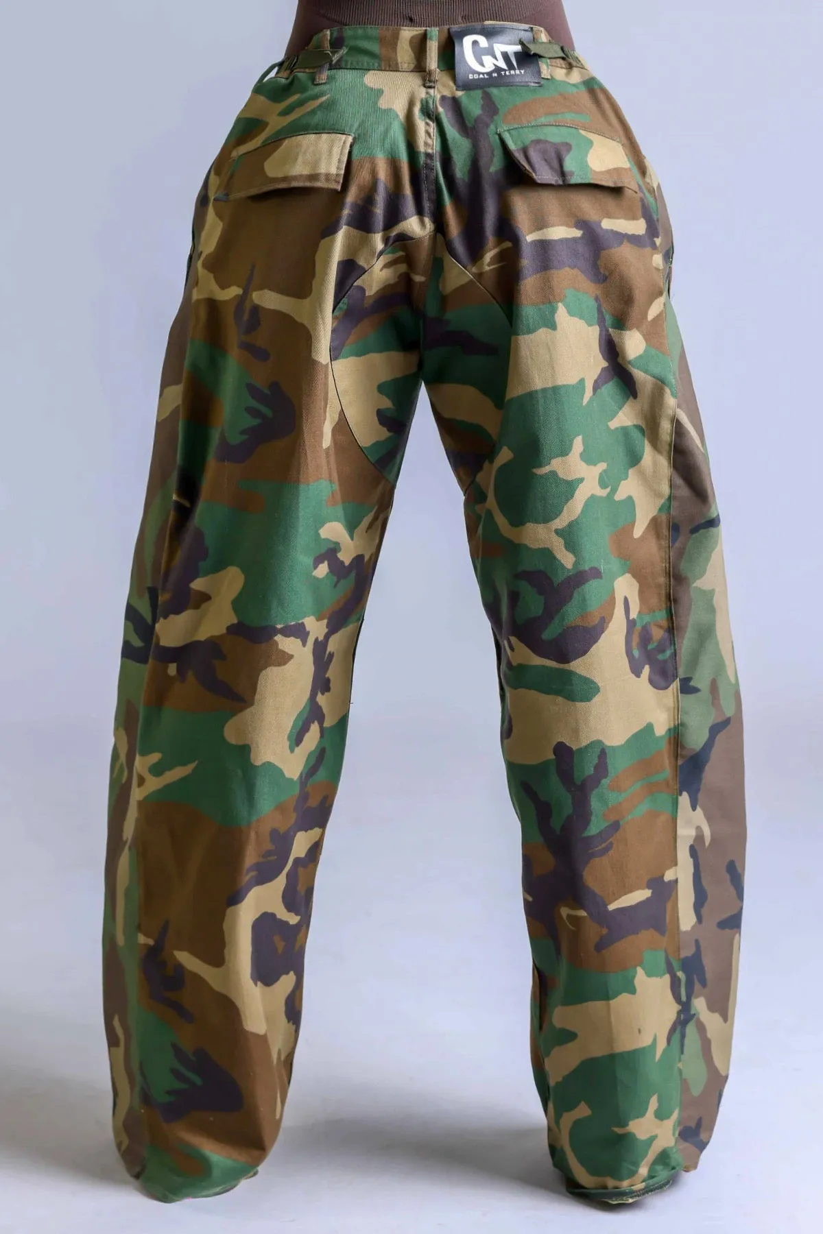CAMO WIDE LEG CARGO PANT