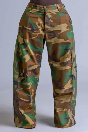 CAMO WIDE LEG CARGO PANT