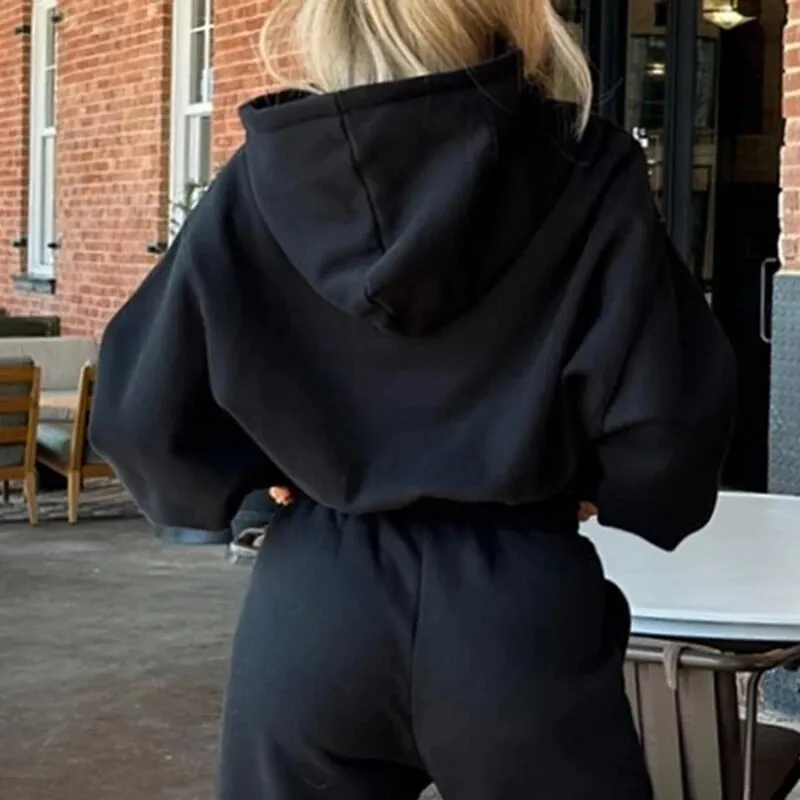 Casual Loose Basic Hooded Pockets Pullover Top