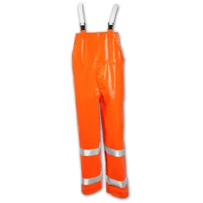 Comfort-Brite® Overall - Fluorescent Orange-Red - Snap Fly Front - Silver Reflective Tape