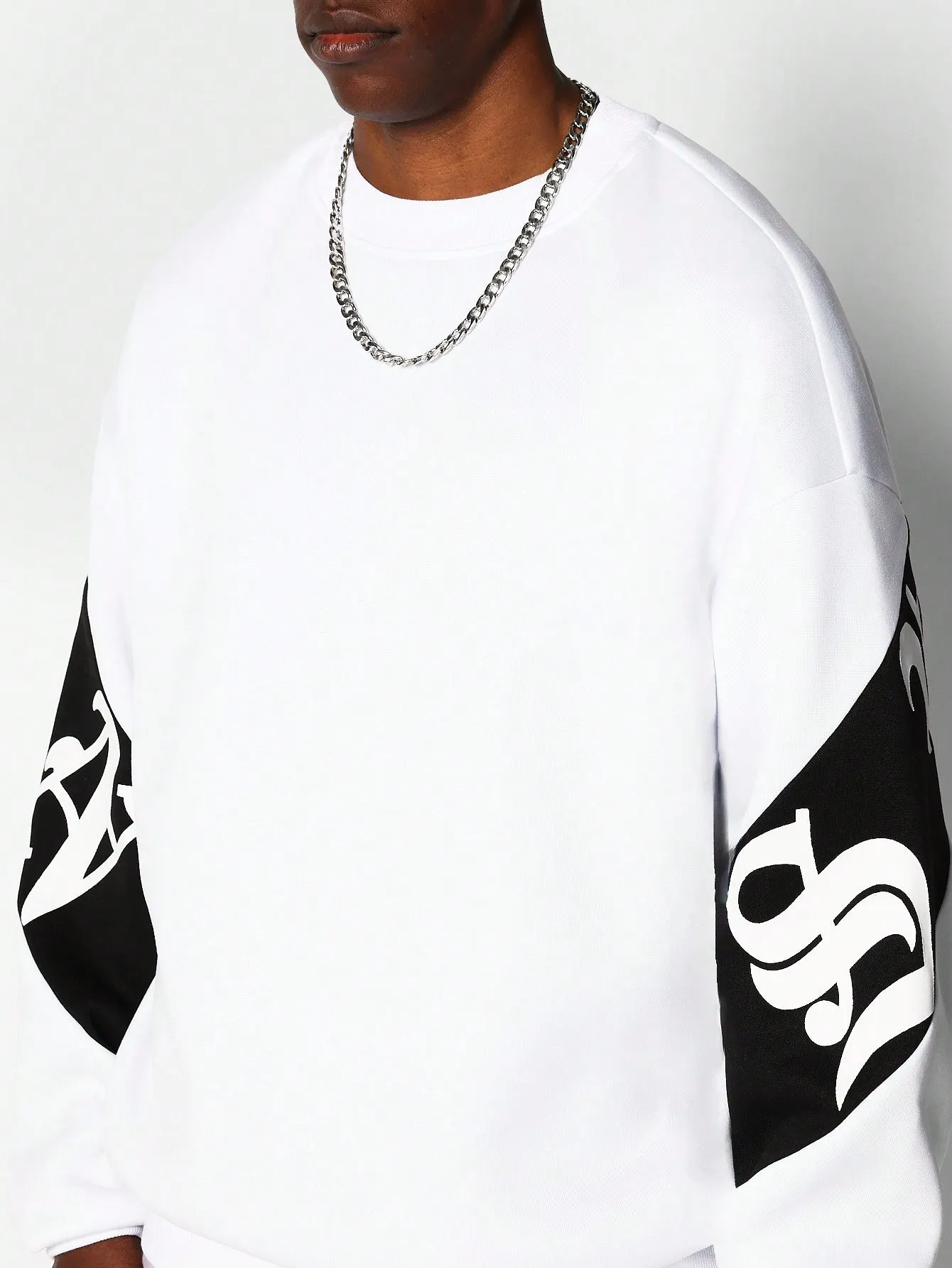 Crew Neck Sweatshirt With Back Graphic Print