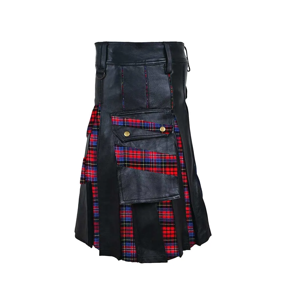 Customized Hybrid Leather Kilt McPherson Or Tartan of Your Choice