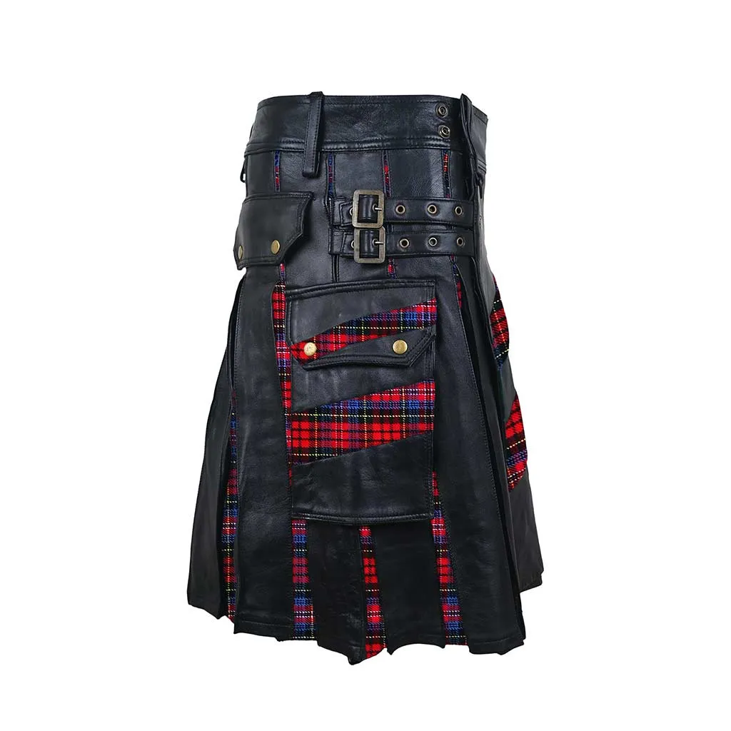Customized Hybrid Leather Kilt McPherson Or Tartan of Your Choice