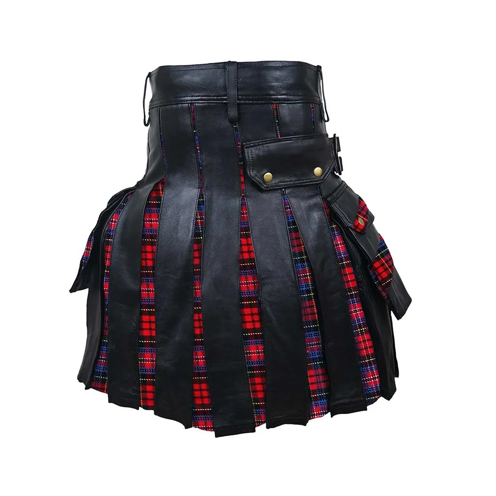 Customized Hybrid Leather Kilt McPherson Or Tartan of Your Choice