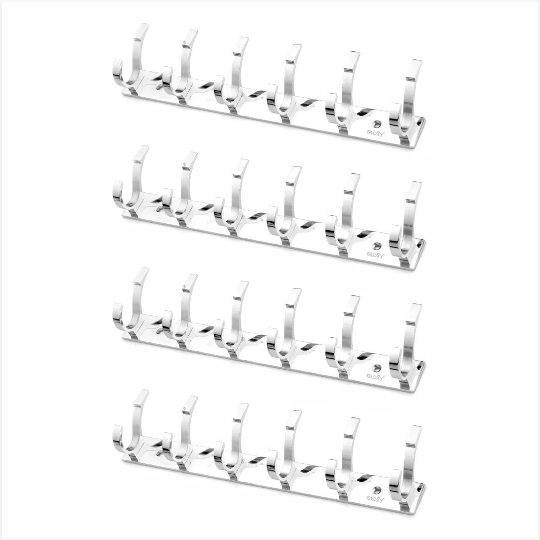 Door Back Hanger Silver khutti Hooks Plate Mor Shape Aluminium Wall Mounting