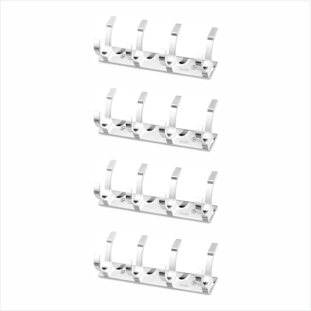 Door Back Hanger Silver khutti Hooks Plate Mor Shape Aluminium Wall Mounting