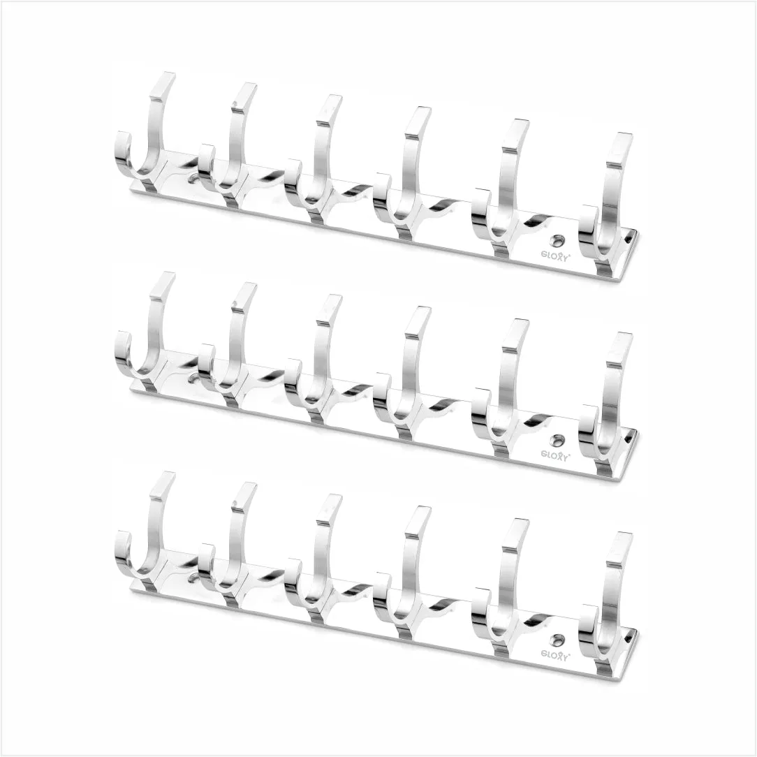 Door Back Hanger Silver khutti Hooks Plate Mor Shape Aluminium Wall Mounting