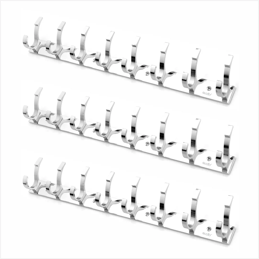 Door Back Hanger Silver khutti Hooks Plate Mor Shape Aluminium Wall Mounting