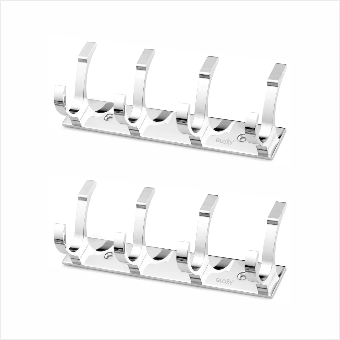 Door Back Hanger Silver khutti Hooks Plate Mor Shape Aluminium Wall Mounting