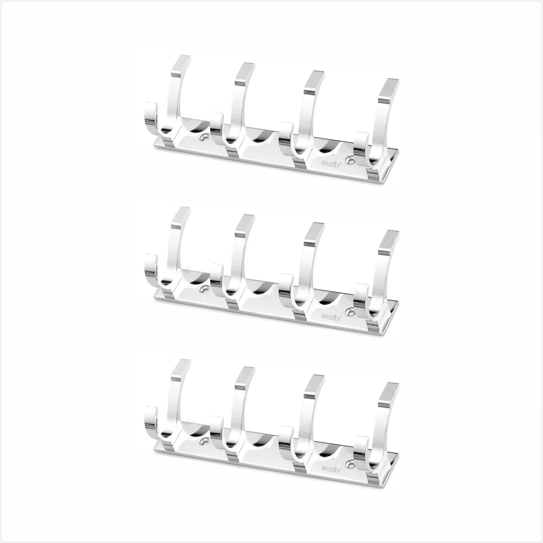 Door Back Hanger Silver khutti Hooks Plate Mor Shape Aluminium Wall Mounting