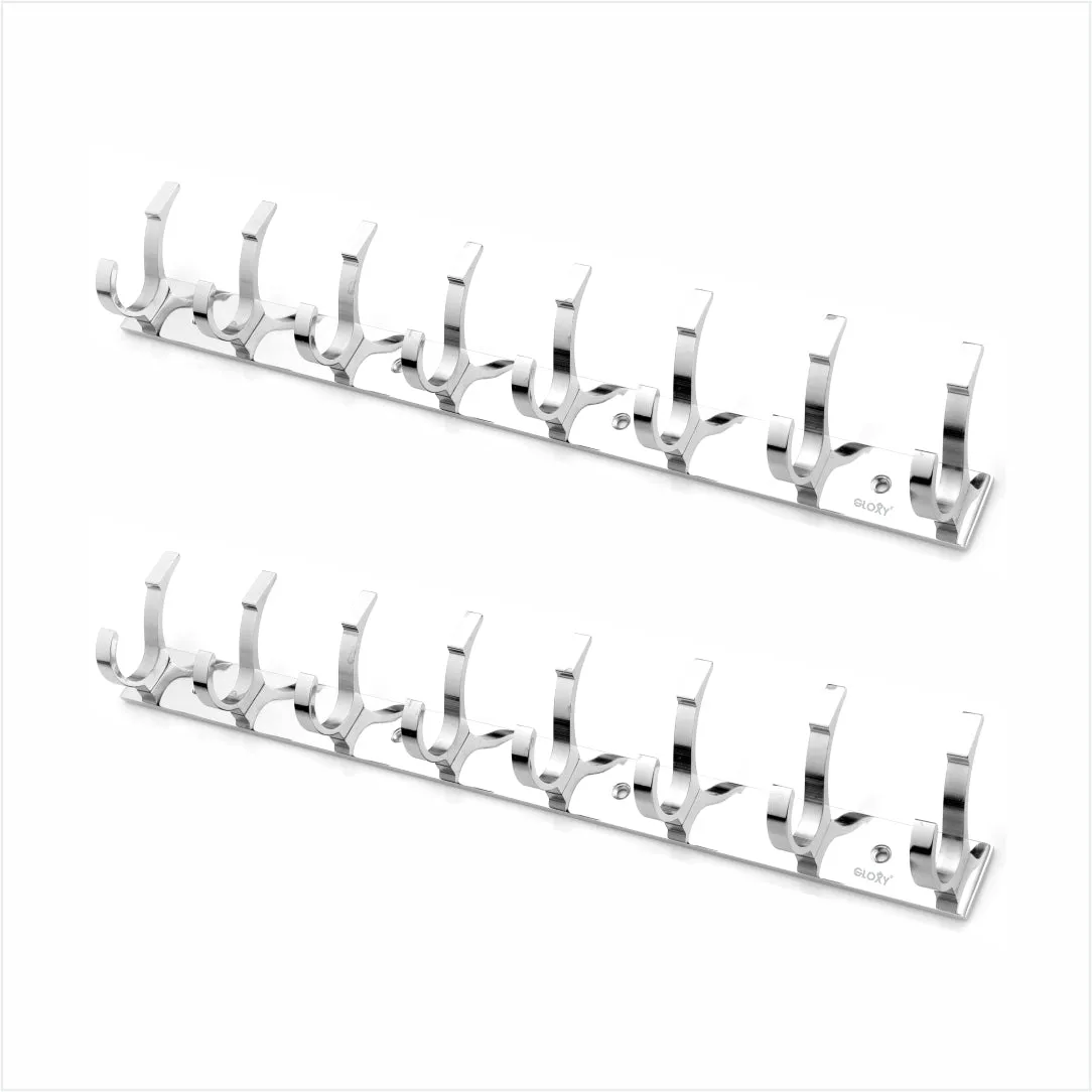 Door Back Hanger Silver khutti Hooks Plate Mor Shape Aluminium Wall Mounting