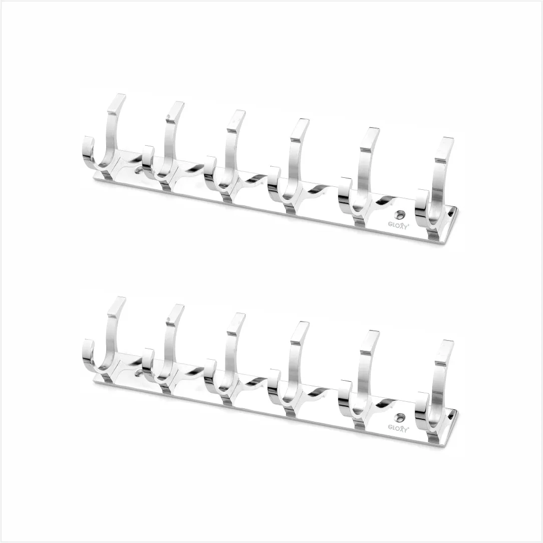 Door Back Hanger Silver khutti Hooks Plate Mor Shape Aluminium Wall Mounting