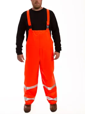 Eclipse™ Overall - Fluorescent Orange-Red -  Snap Fly Front - Silver Reflective Tape