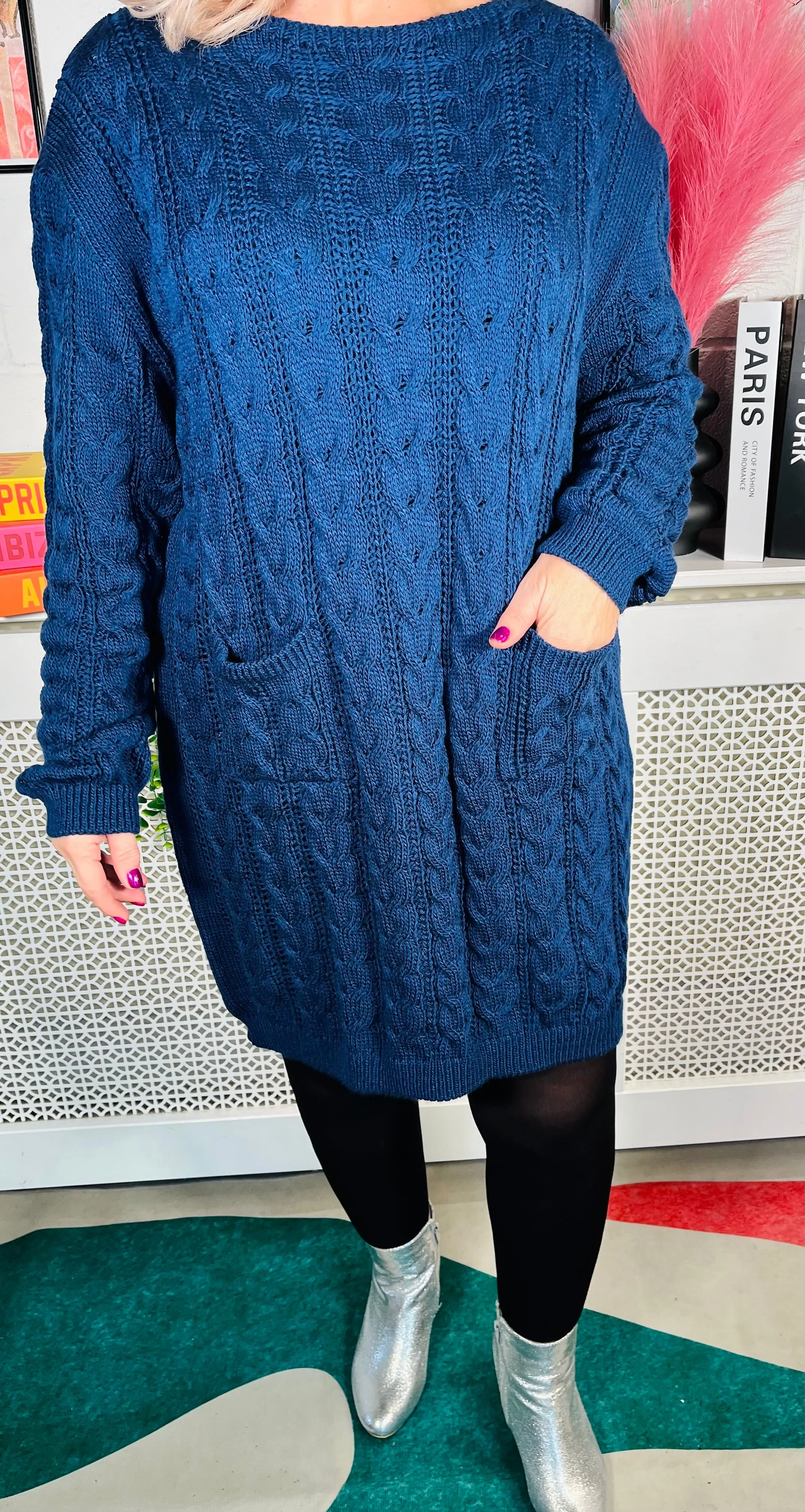 Edinburgh Knitted Dress - Midnight Blue