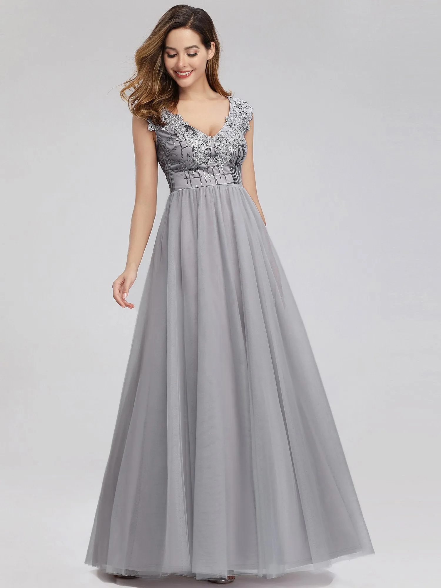 Ever-Pretty Aplique Floor Length Evening Dresses EP00984
