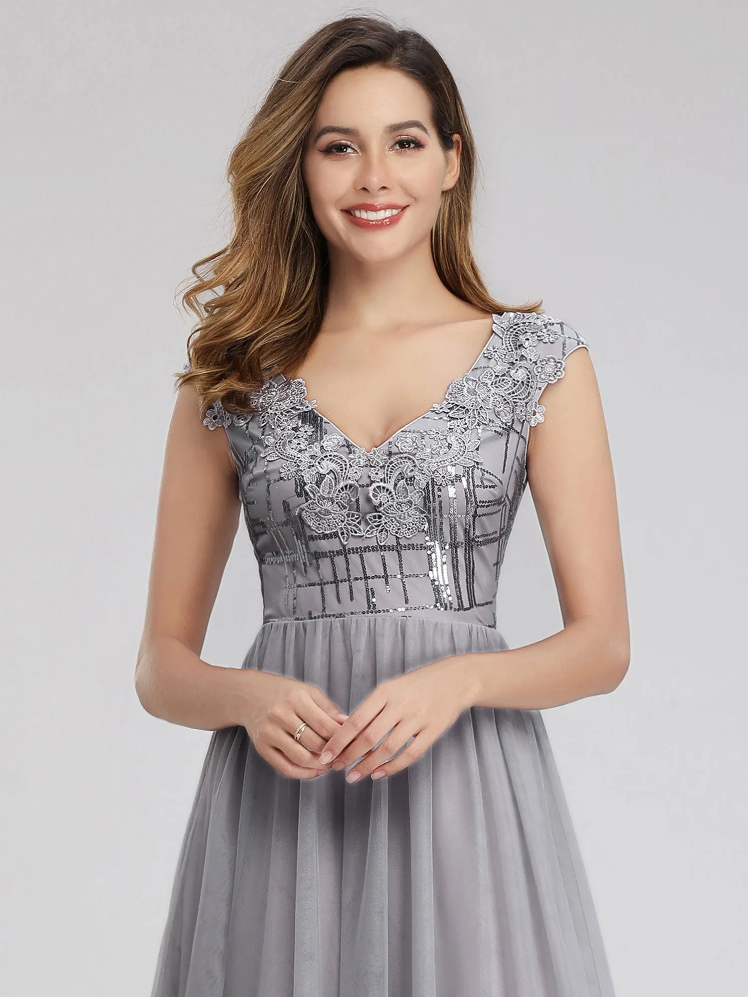 Ever-Pretty Aplique Floor Length Evening Dresses EP00984