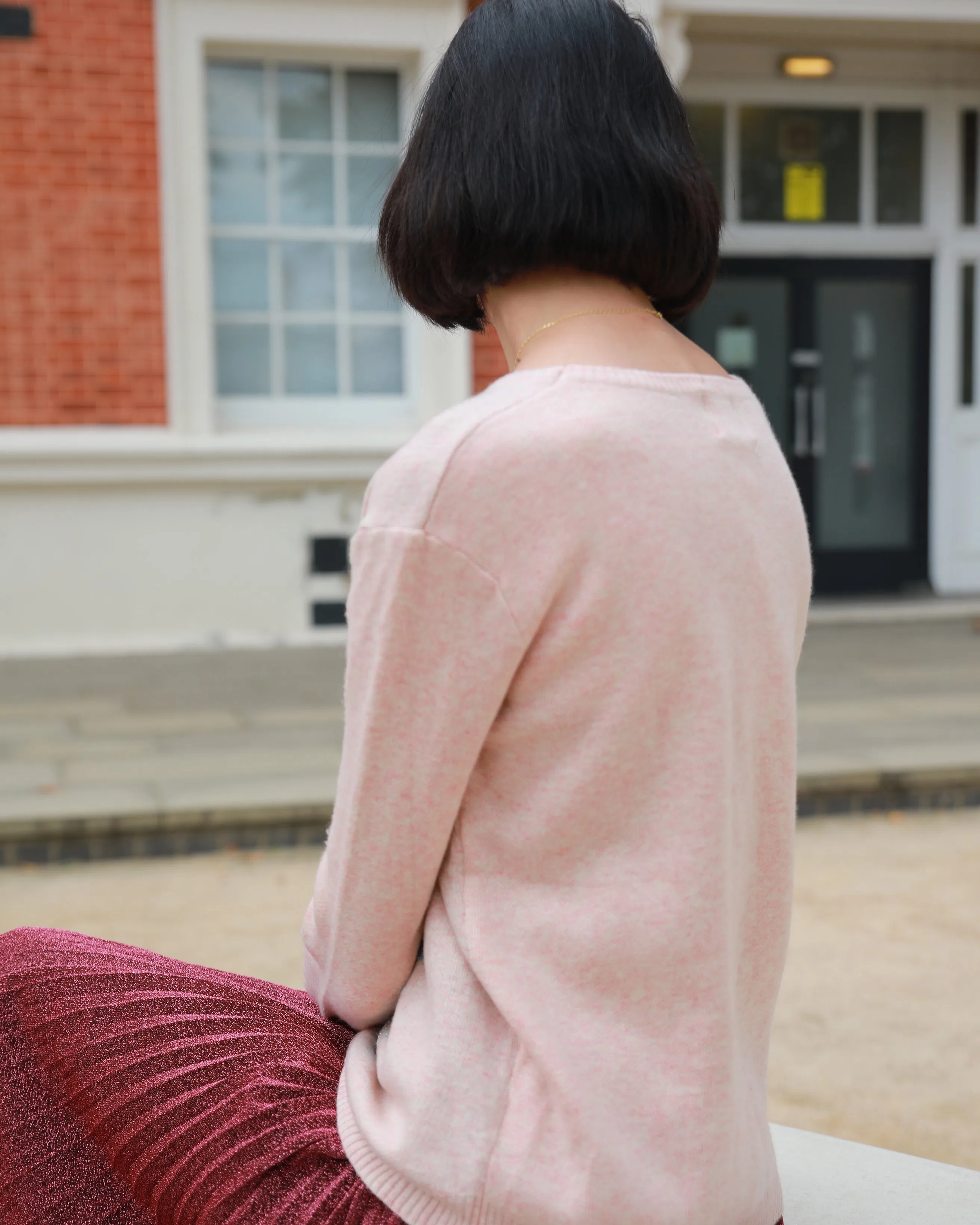 Floral pattern pearl embellished jumper
