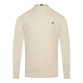 Gabicci Vintage Leonardo Knit Roll Neck Cream