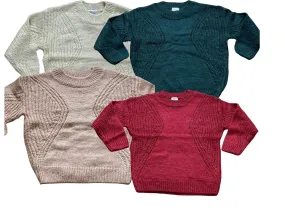 Girls Palamino Cable Knit Crew Ribbed Neck Long Sleeve Jumpers