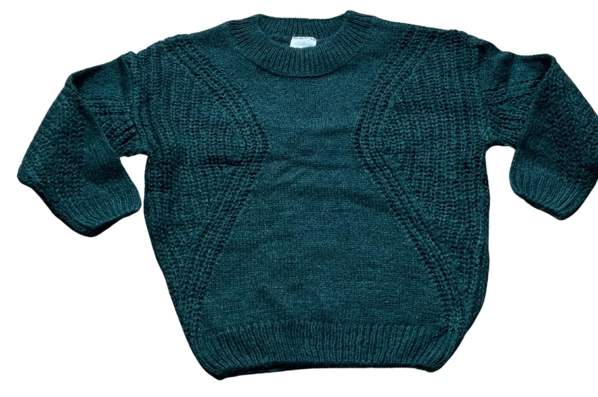 Girls Palamino Cable Knit Crew Ribbed Neck Long Sleeve Jumpers