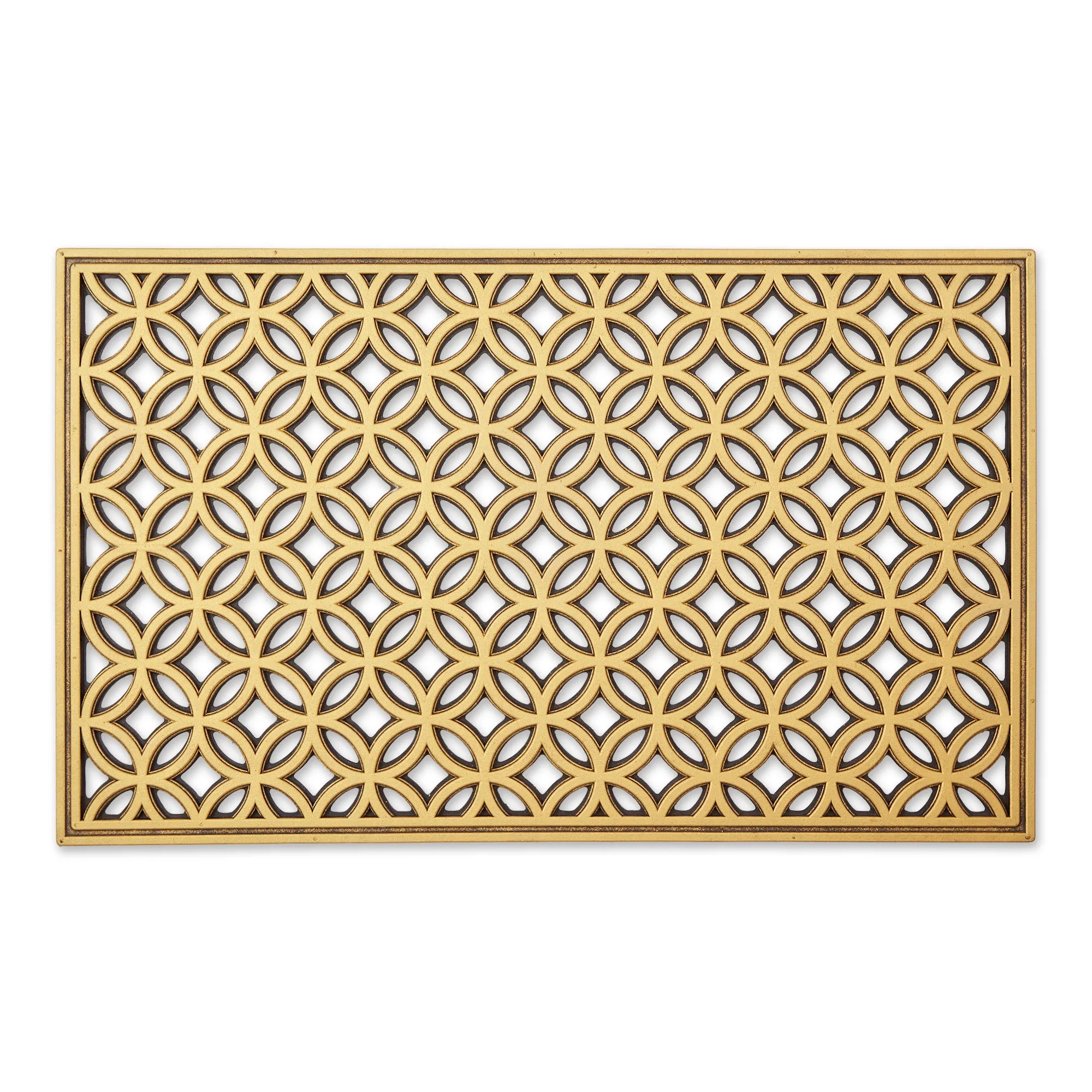 Gold Painted Double Ring Rubber Doormat