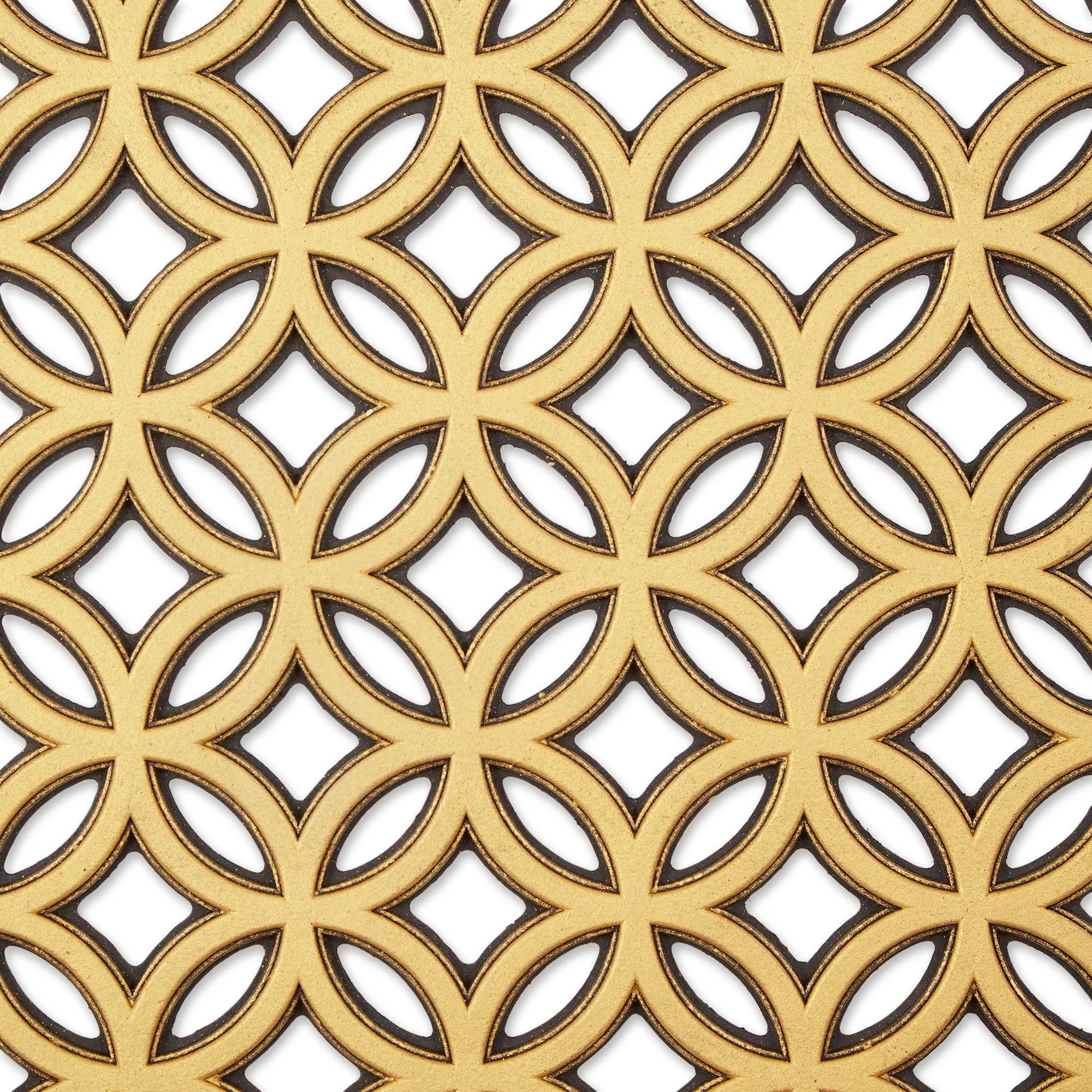 Gold Painted Double Ring Rubber Doormat