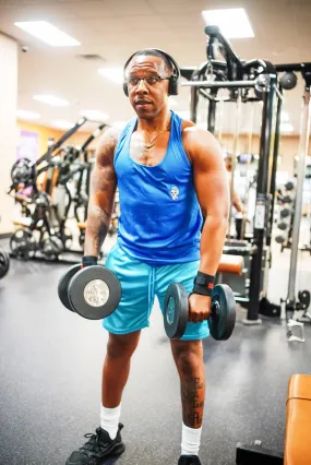 GoldMind$ Blue Athletic Tank