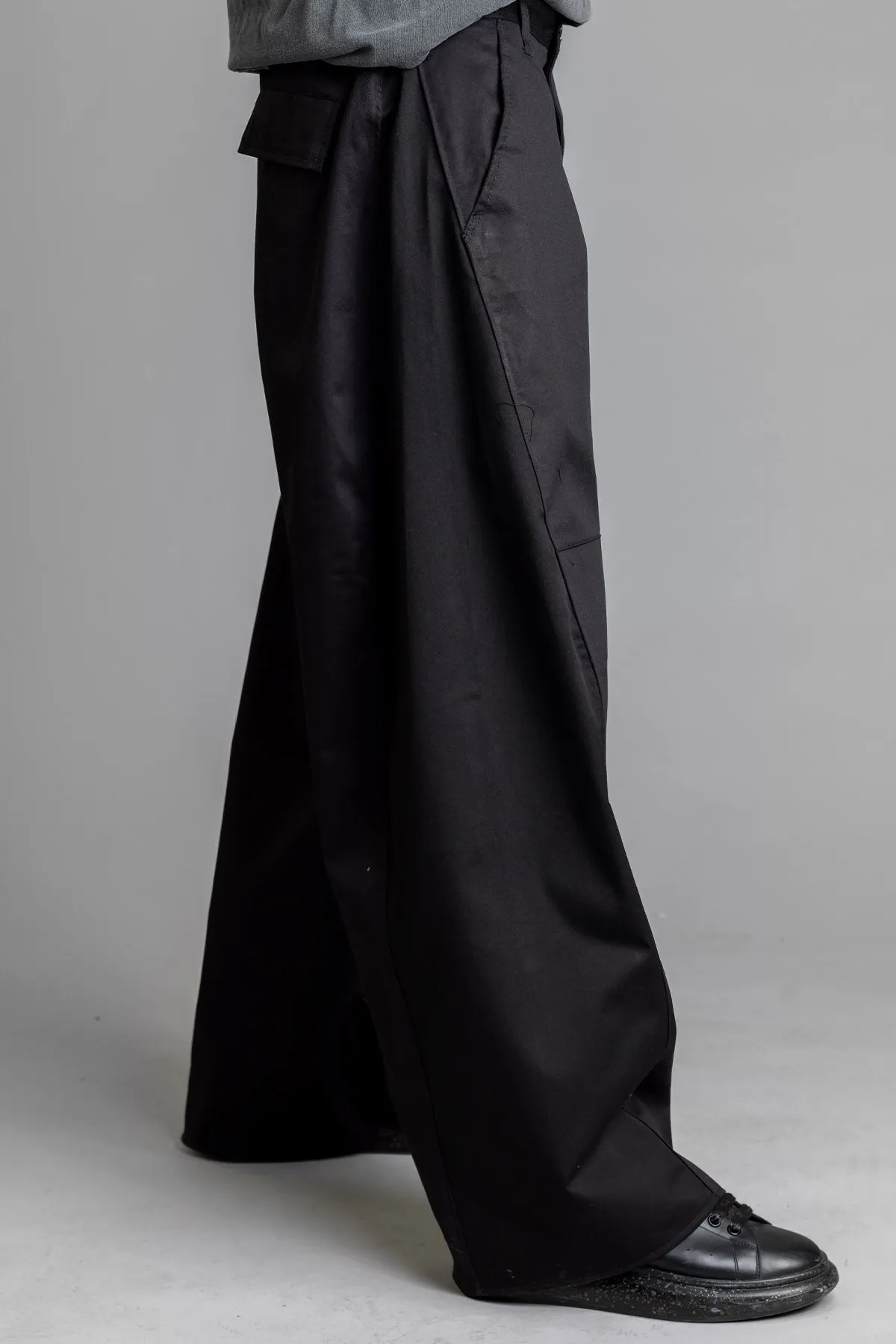 GUYS BLK WIDE LEG CARGO PANT